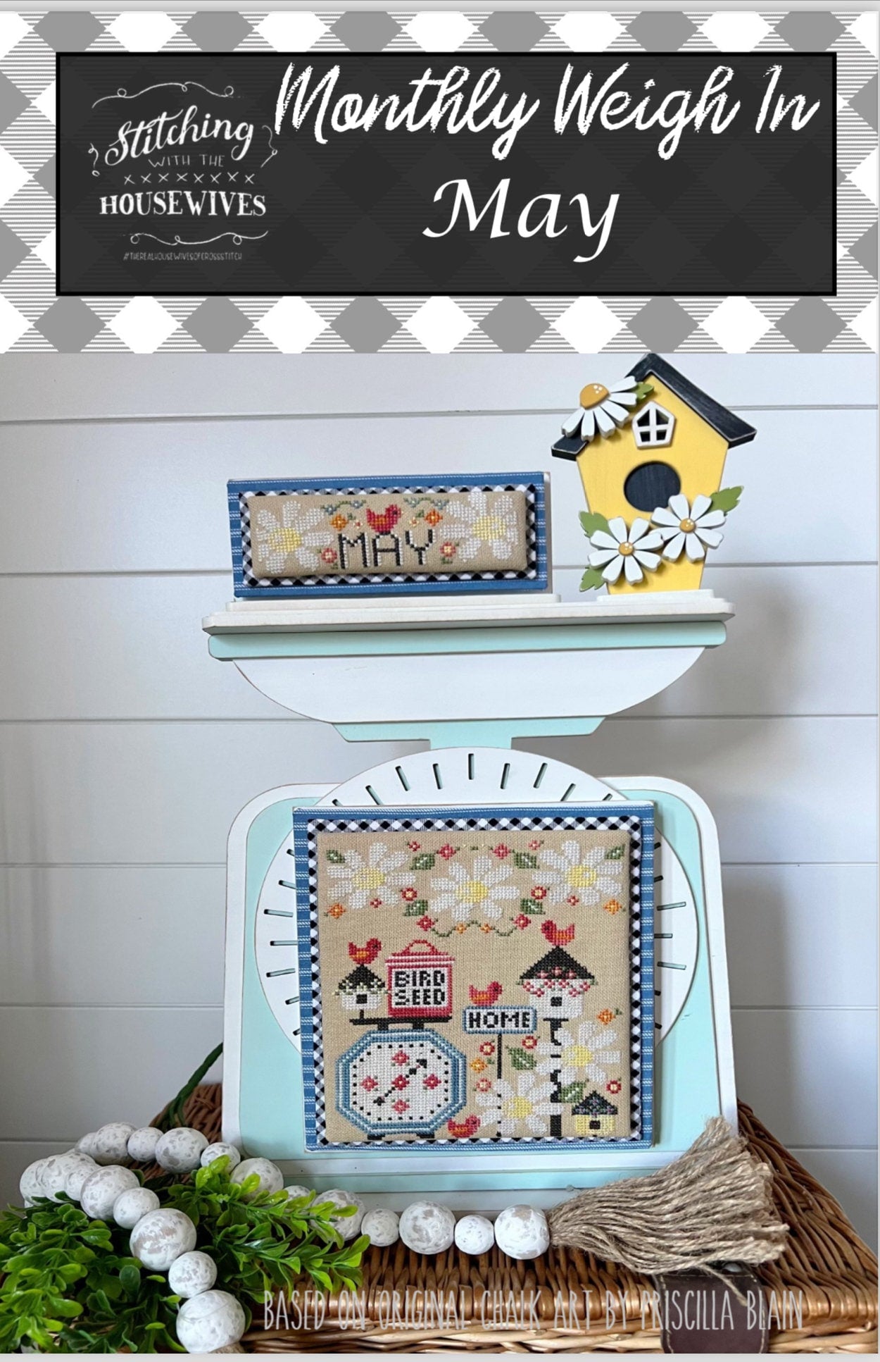 Monthly Weigh-In May by Stitching with the Housewives - Cross Stitch Paper Pattern