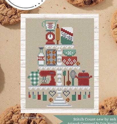 Baking Tier by Erin Elizabeth Designs - Cross Stitch Paper Pattern