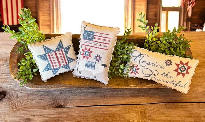 Patriotic Trio by Hobby House Press - Cross Stitch Paper Pattern