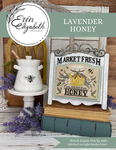 Lavender Honey by Erin Elizabeth Designs - Cross Stitch Paper Pattern