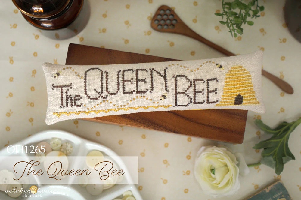 The Queen Bee - Skinny Mini - by October House Fiber Arts - Cross Stitch Paper Pattern