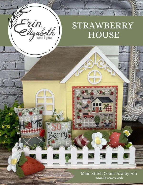 Strawberry House by Erin Elizabeth Designs - Cross Stitch Paper Pattern