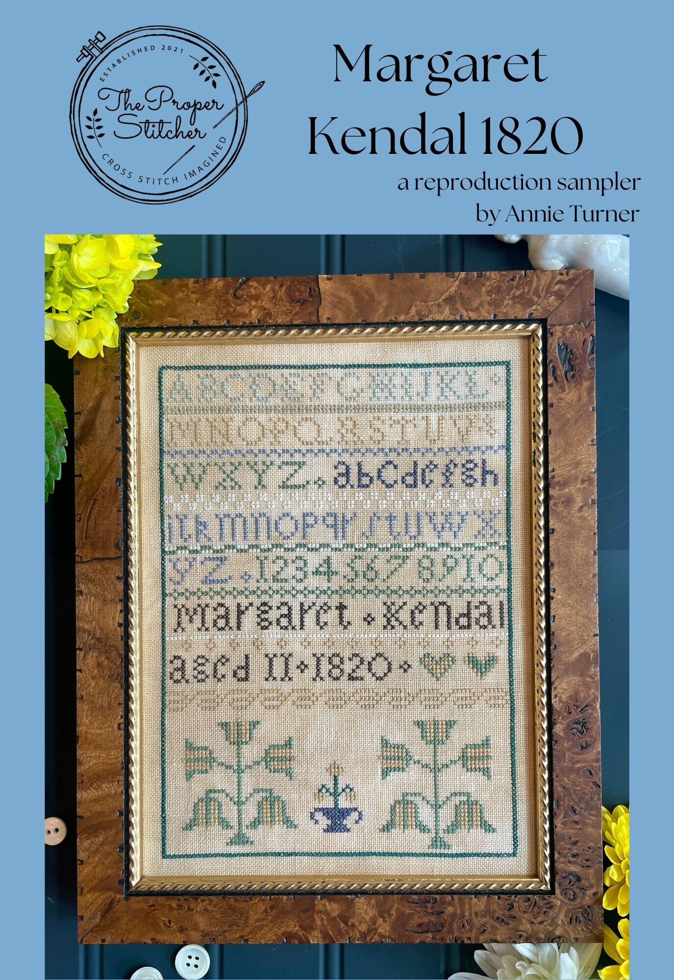 Margaret Kendal 1820 - Cross Stitch Paper Pattern