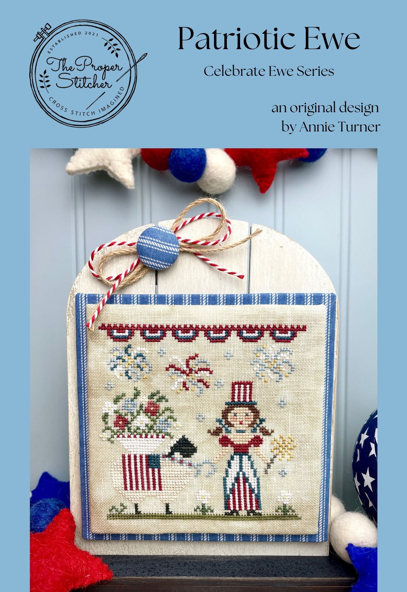 Patriotic Ewe - Cross Stitch Paper Pattern
