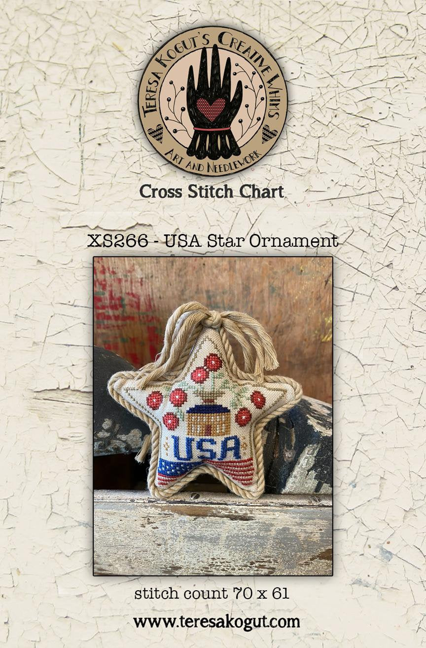 USA Star Ornament - Cross Stitch Paper Pattern