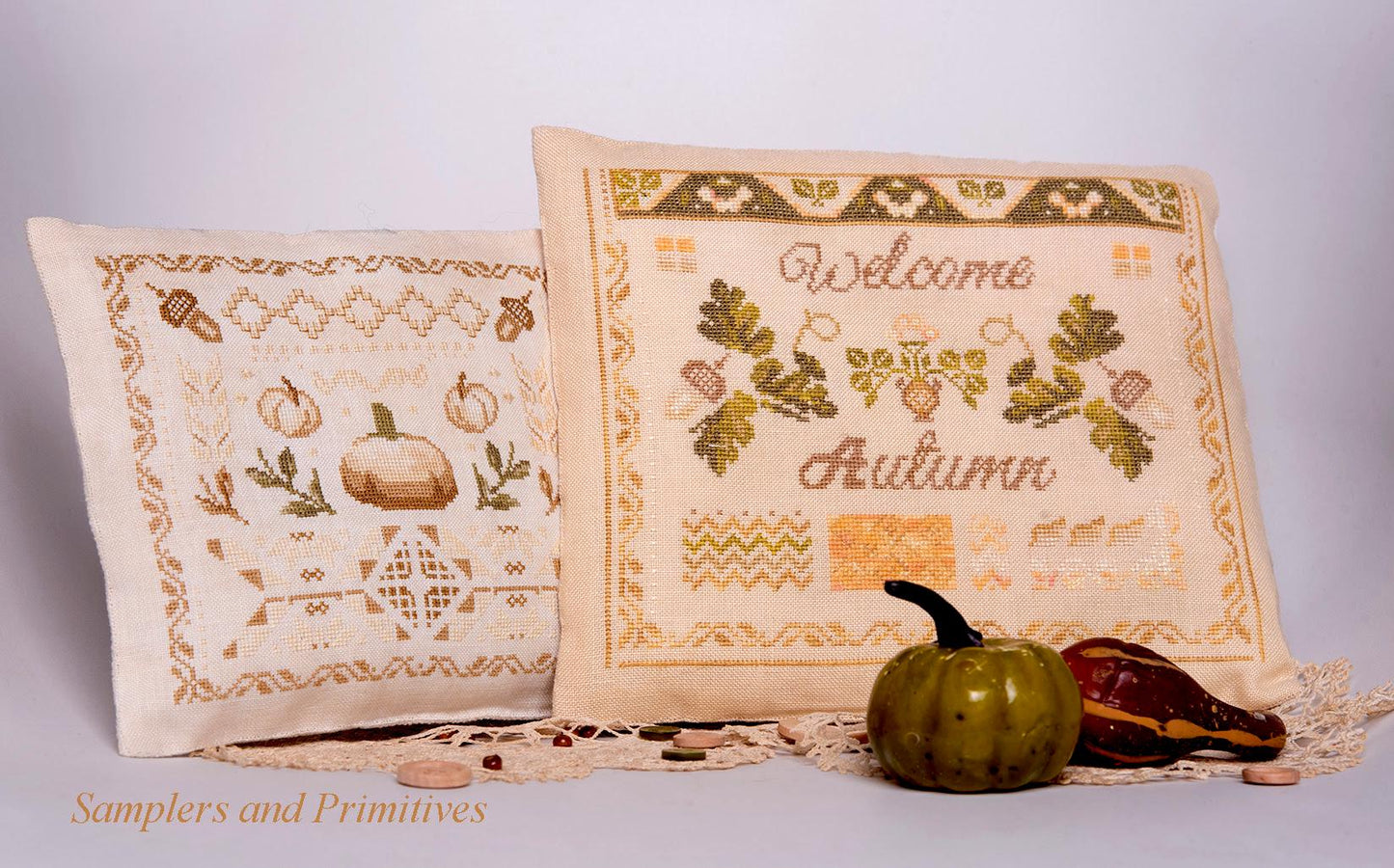 Welcome Autumn by Samplers and Primitives - Cross Stitch Paper Pattern