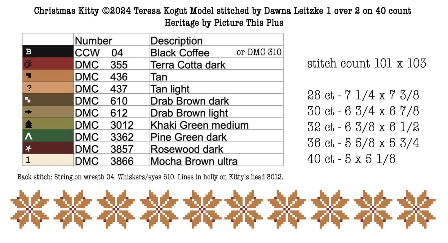 Christmas Kitty by Teresa Kogut - Paper Pattern