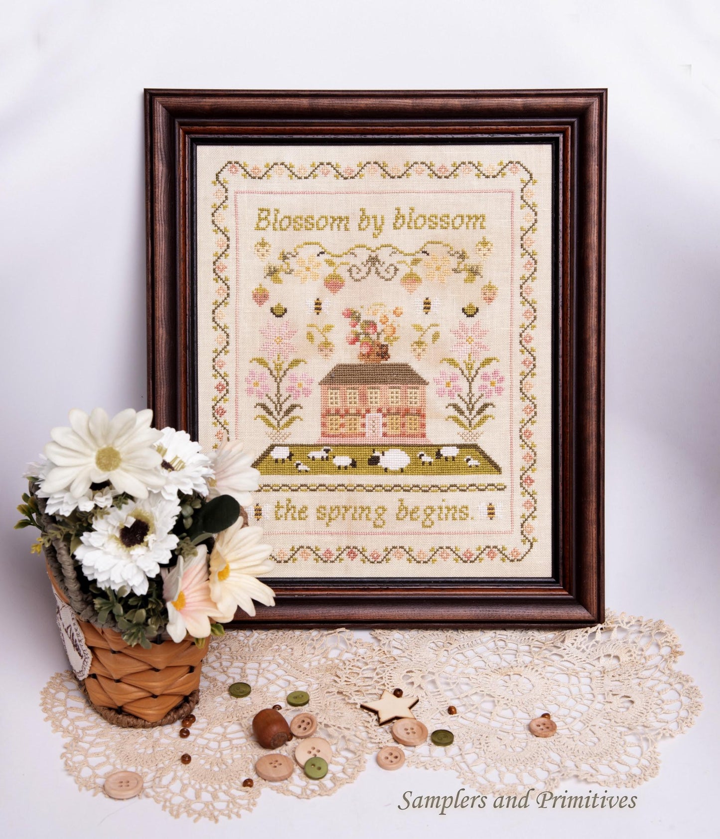 The Spring Begins by Samplers and Primitives - Cross Stitch Paper Pattern