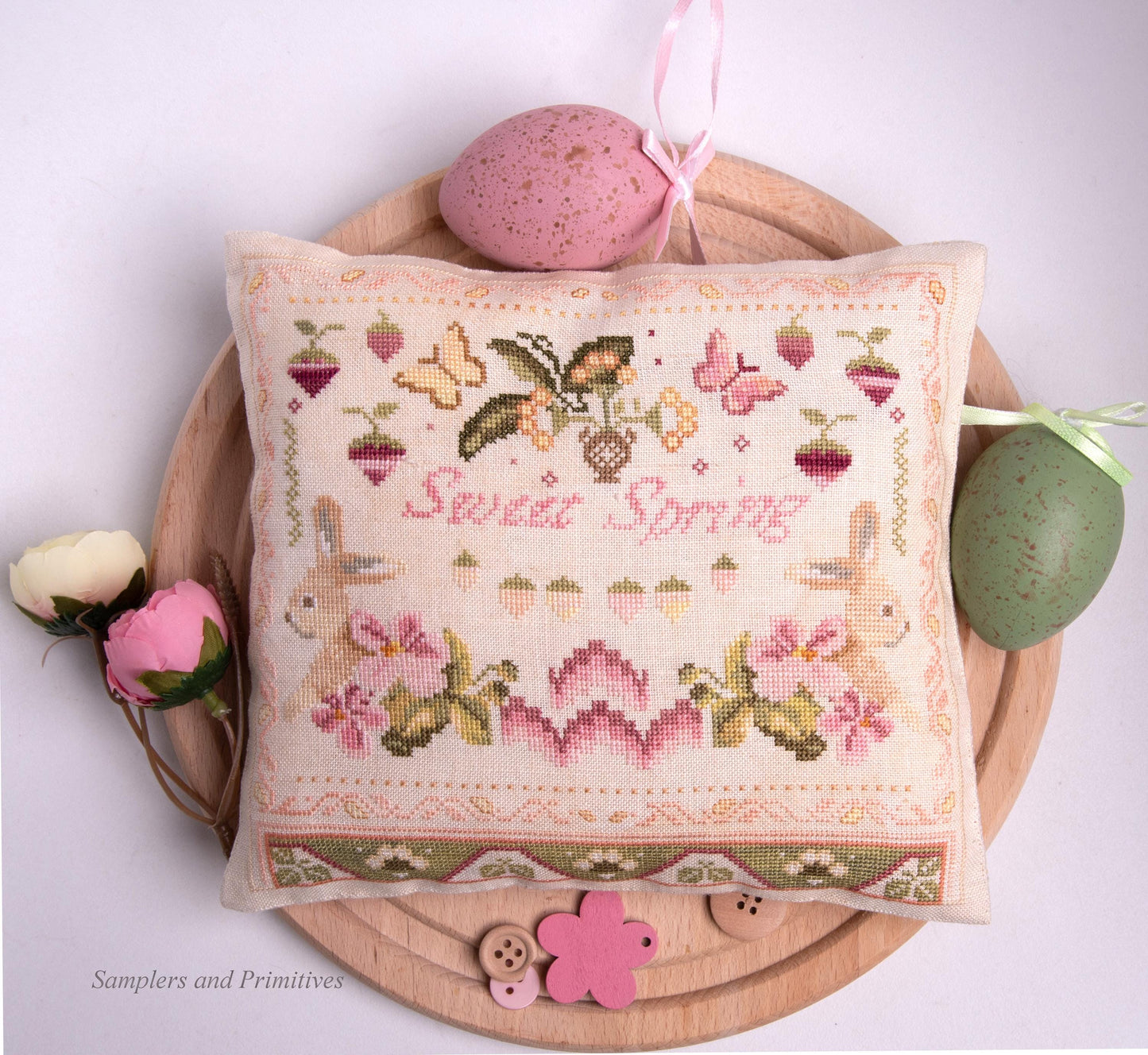 Sweet Spring by Samplers and Primitives - Cross Stitch Paper Pattern