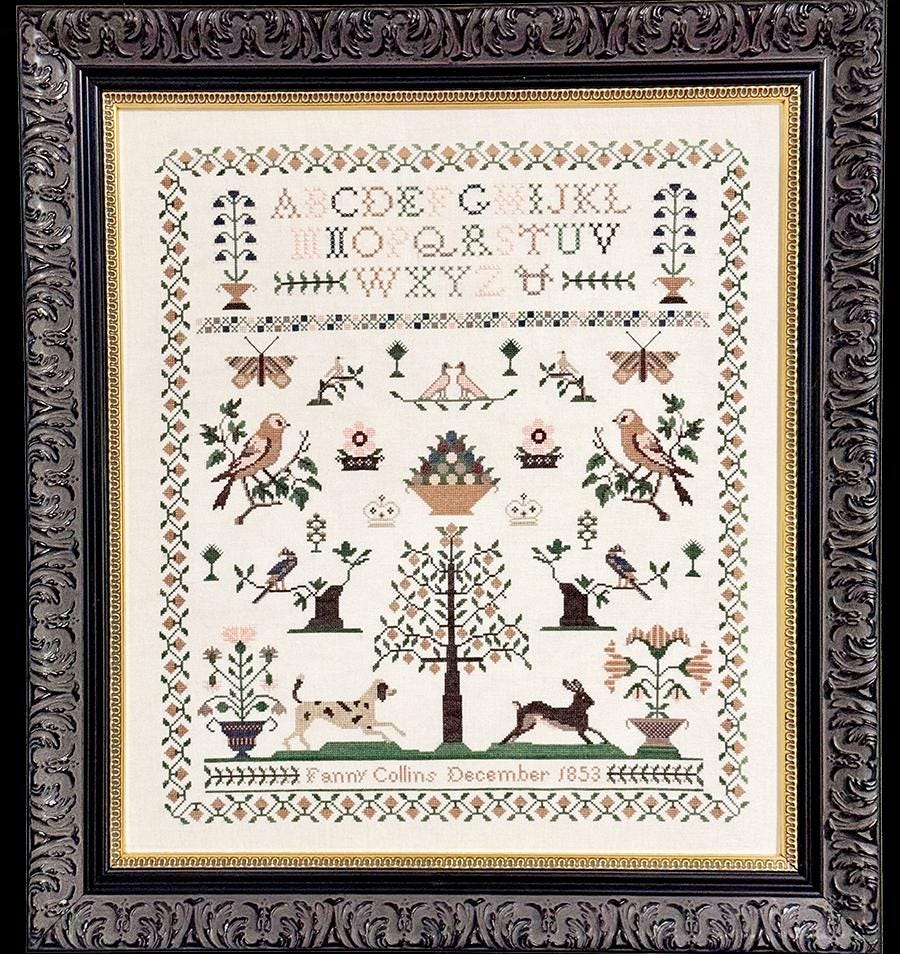 Fanny Collins 1853 - Sampler & Pinwheel - by Fox and Rabbit Designs - Cross Stitch Paper Pattern