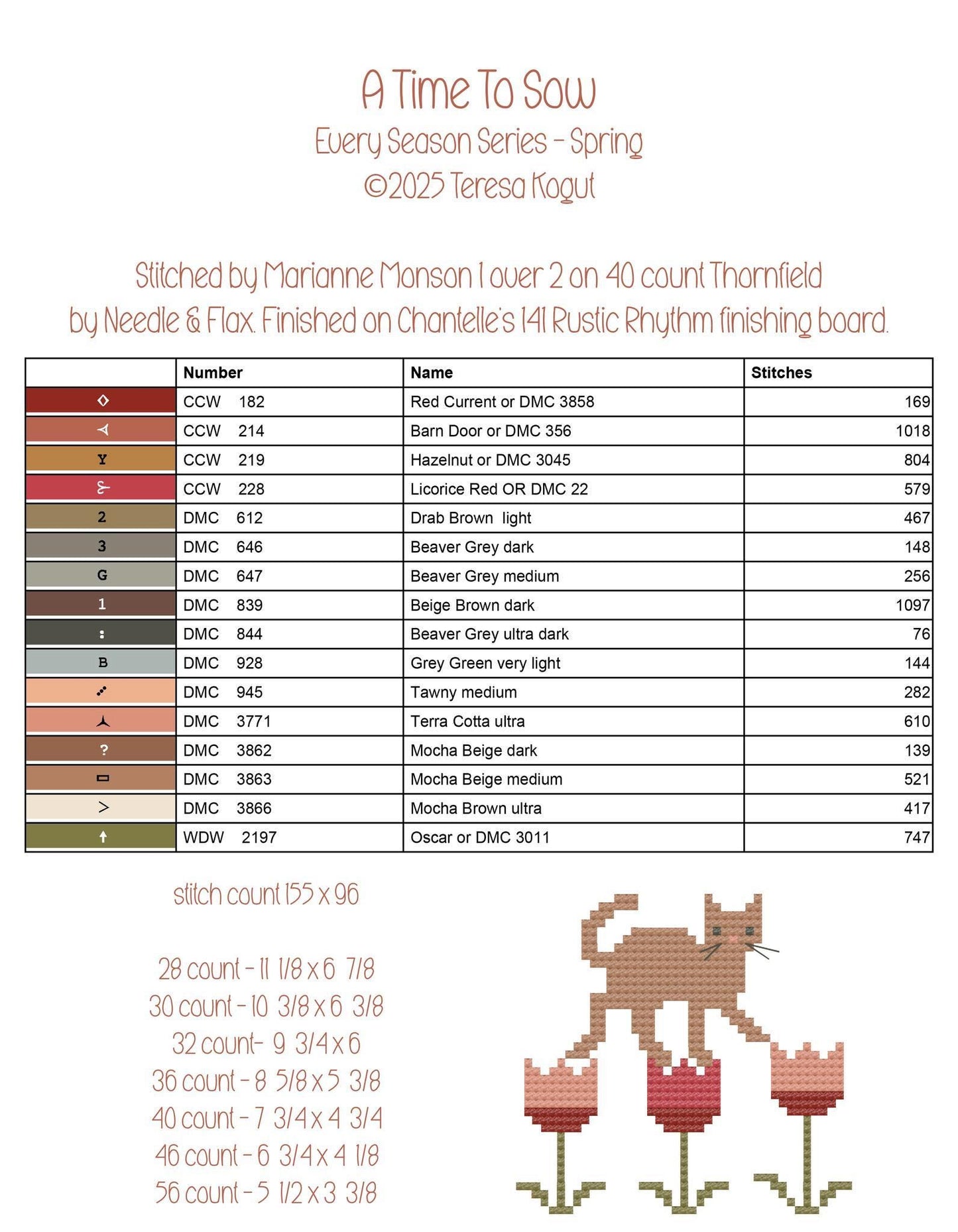 A Time To Sow by Teresa Kogut - Cross Stitch Paper Pattern