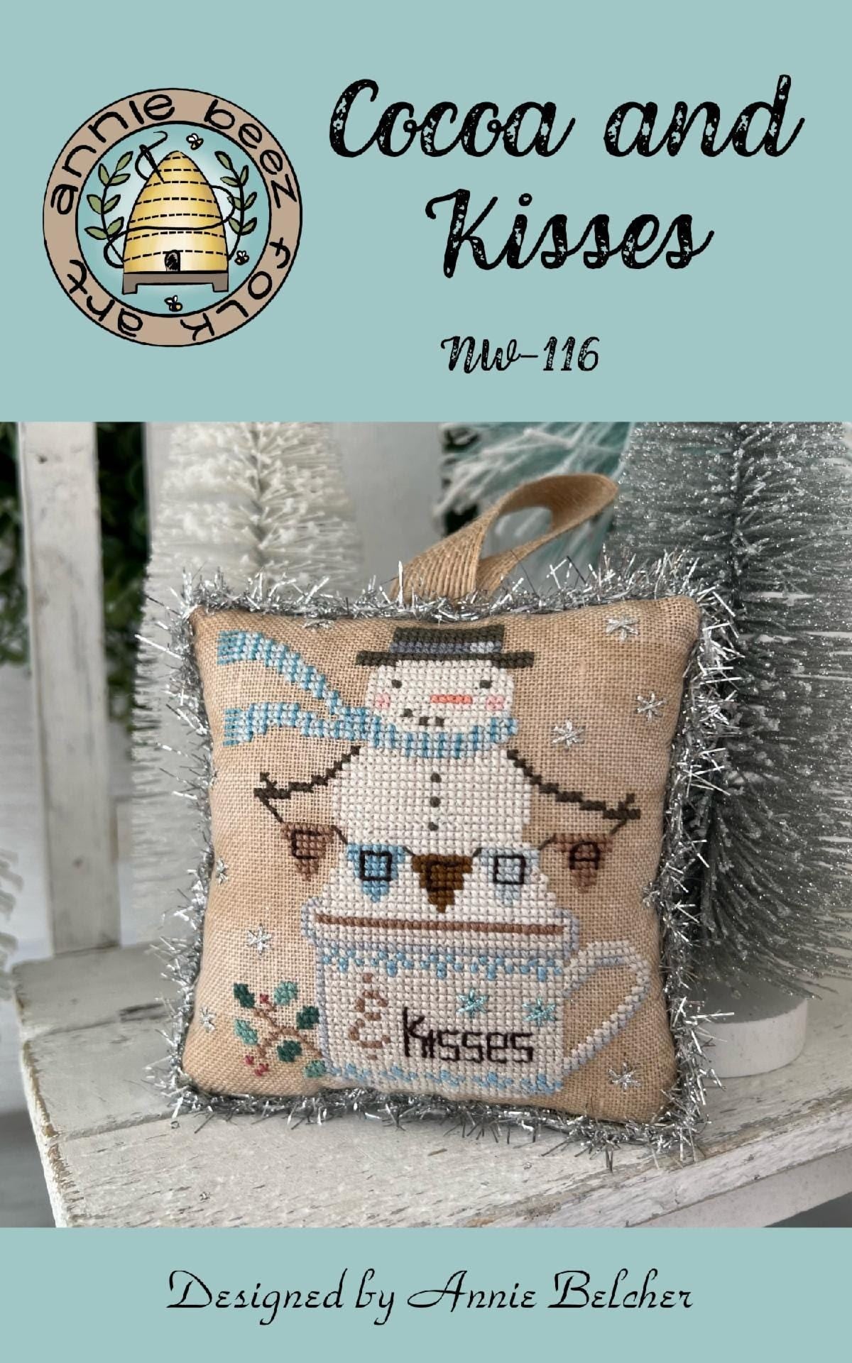 Cocoa and Kisses by Annie Beez Folk Art - Cross Stitch Paper Pattern