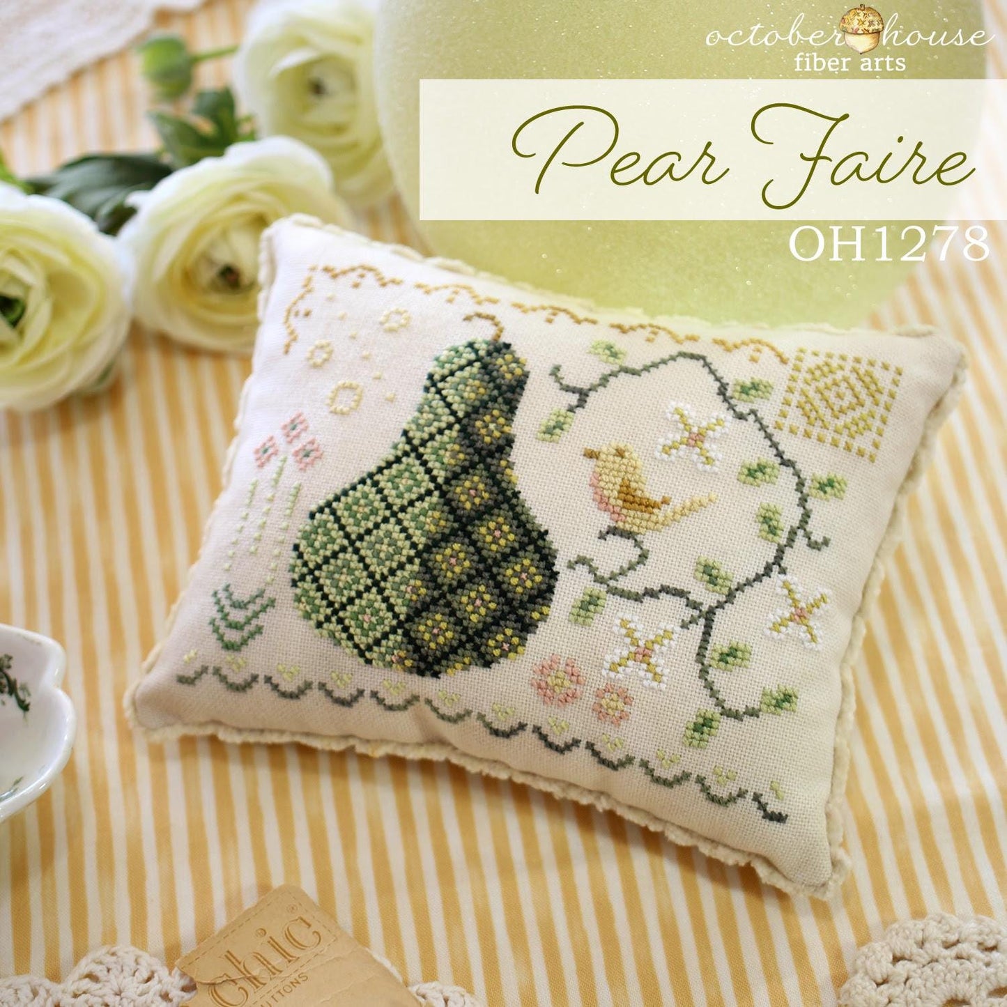 Pear Faire by October House Fiber Arts - Cross Stitch Paper Pattern