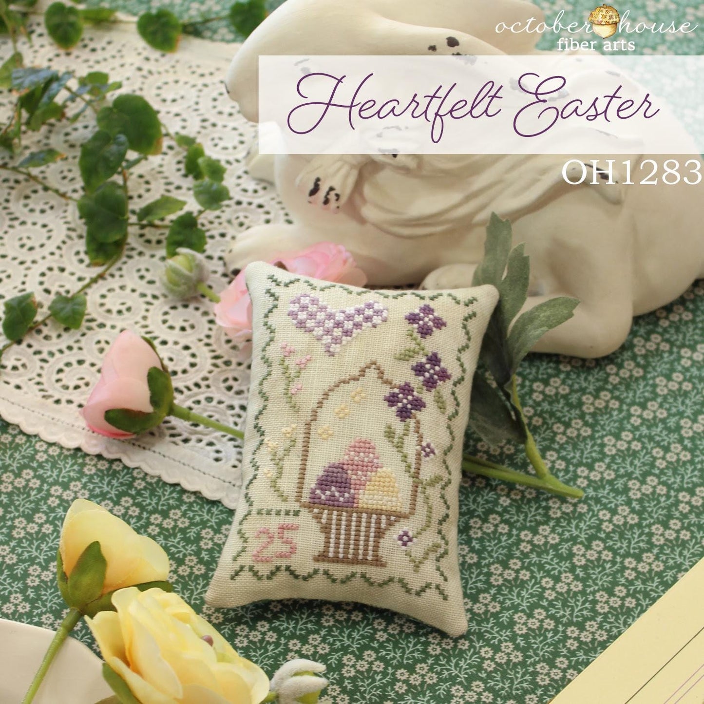 Heartfelt Easter by October House Fiber Arts - Cross Stitch Paper Pattern