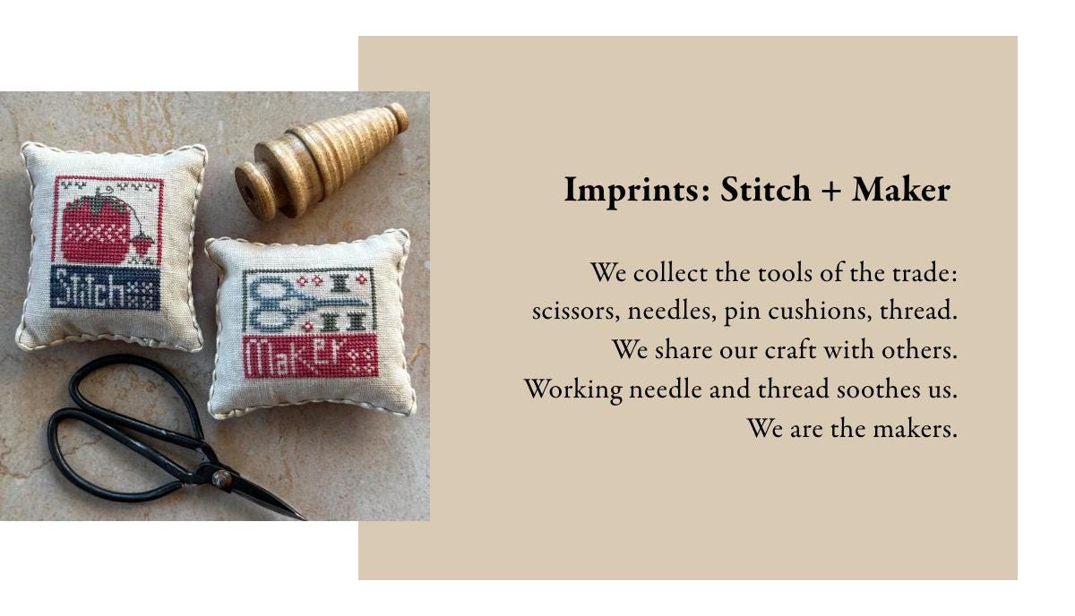 Imprints: Stitch and Maker by Heart in Hand Needleart - Cross Stitch Paper Pattern