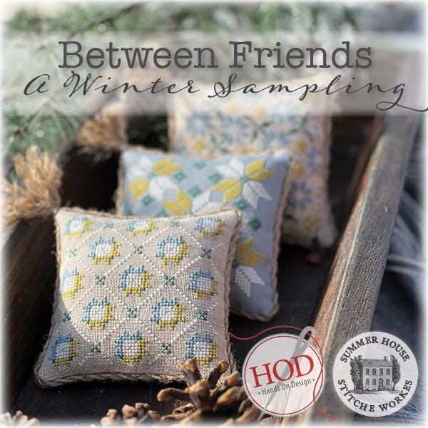 Between Friends - A Winter Sampling Book by Hands on Design & Summer House Stitche Workes - Book of Cross Stitch Paper Patterns