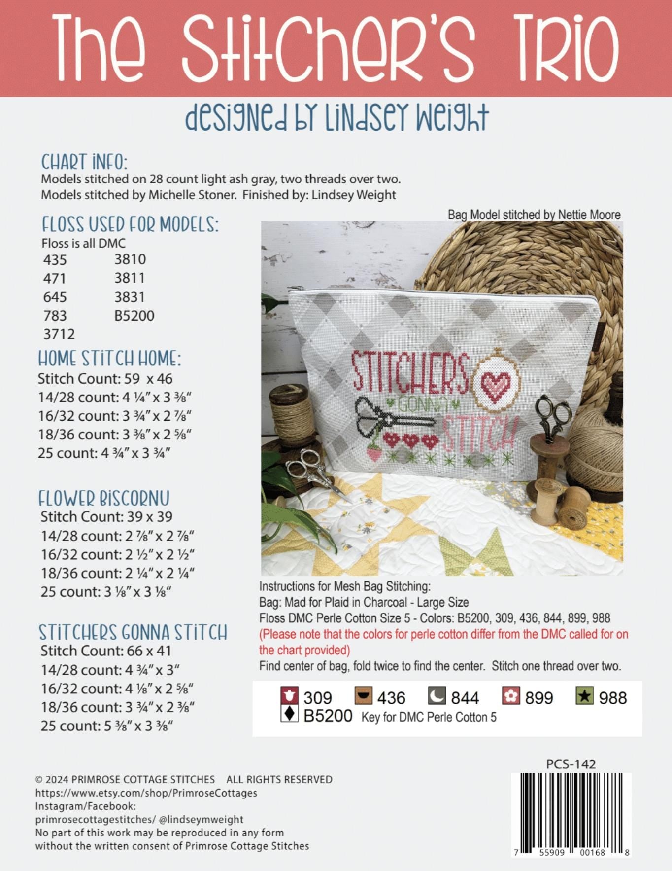 The Stitcher's Trio - Cross Stitch Paper Pattern