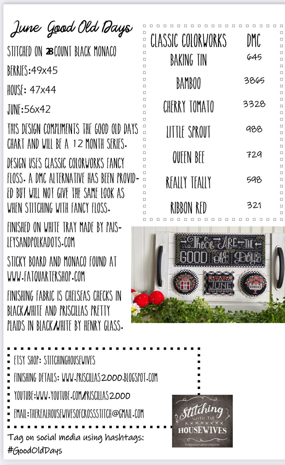 Good Old Days Minis - June - Cross Stitch Paper Pattern
