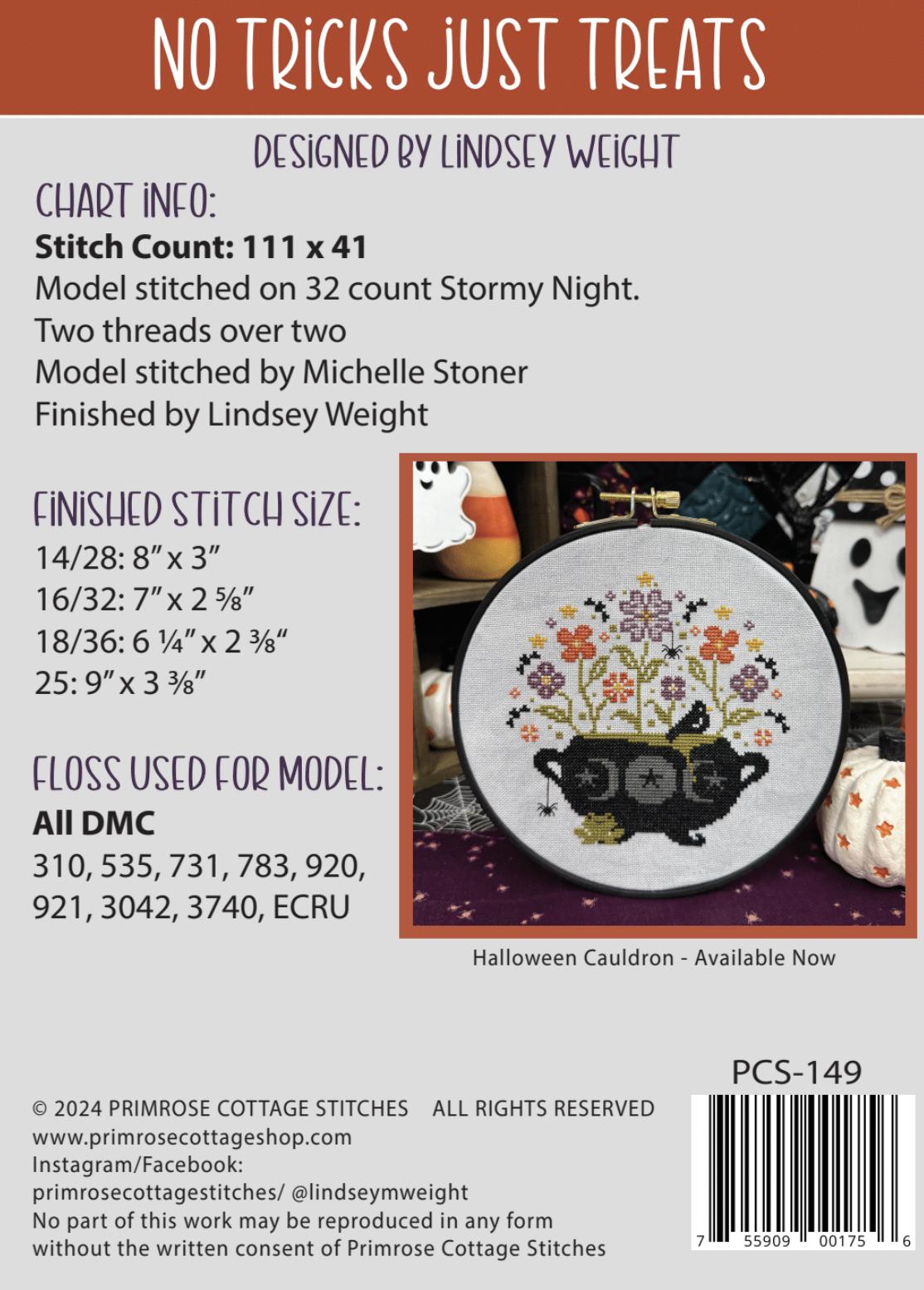 No Tricks Just Treats by Primrose Cottage Stitches - Cross Stitch Paper Pattern