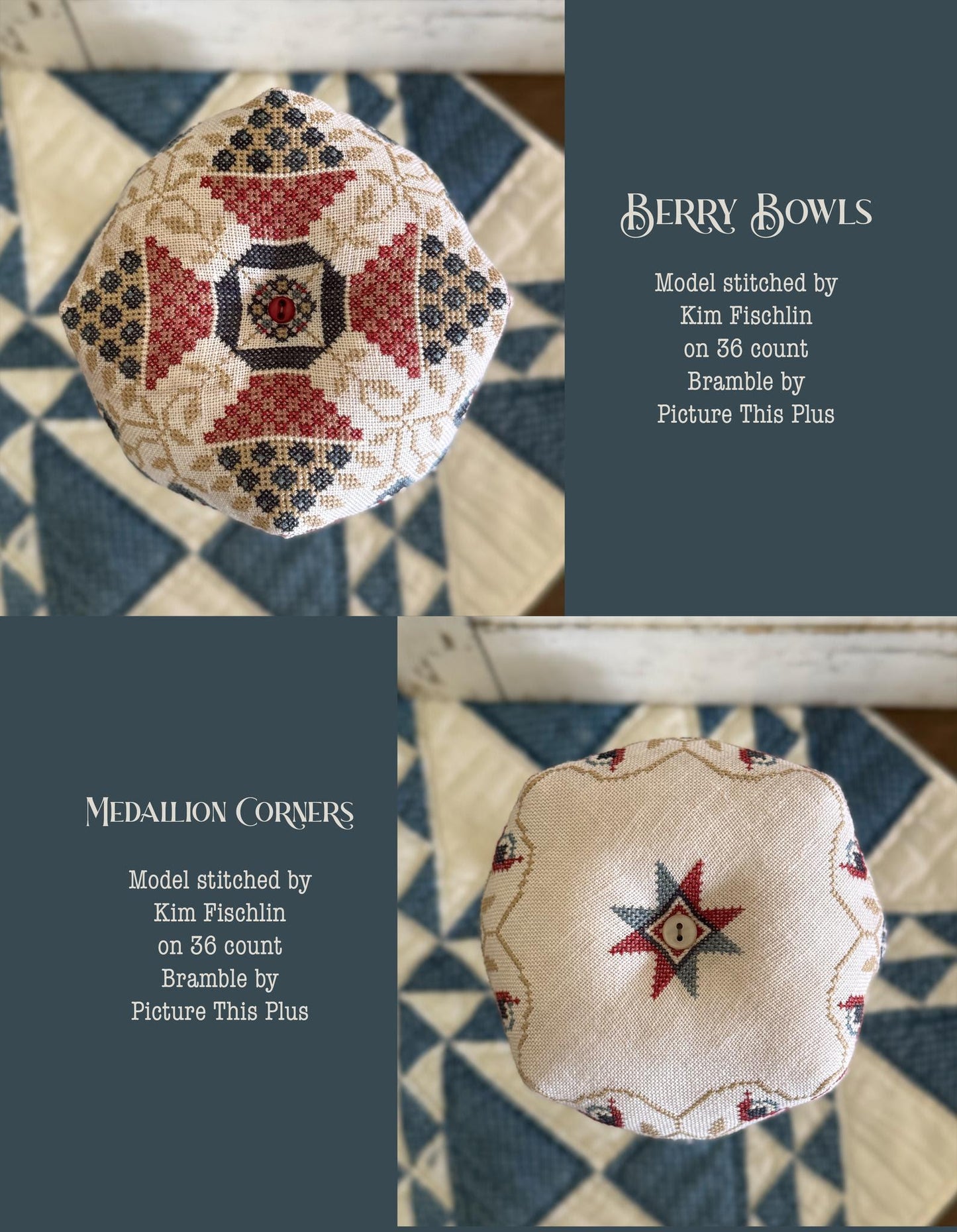 Land That I Love Biscornu Book by Teresa Kogut - 10 Biscornu Cross Stitch Paper Patterns!!