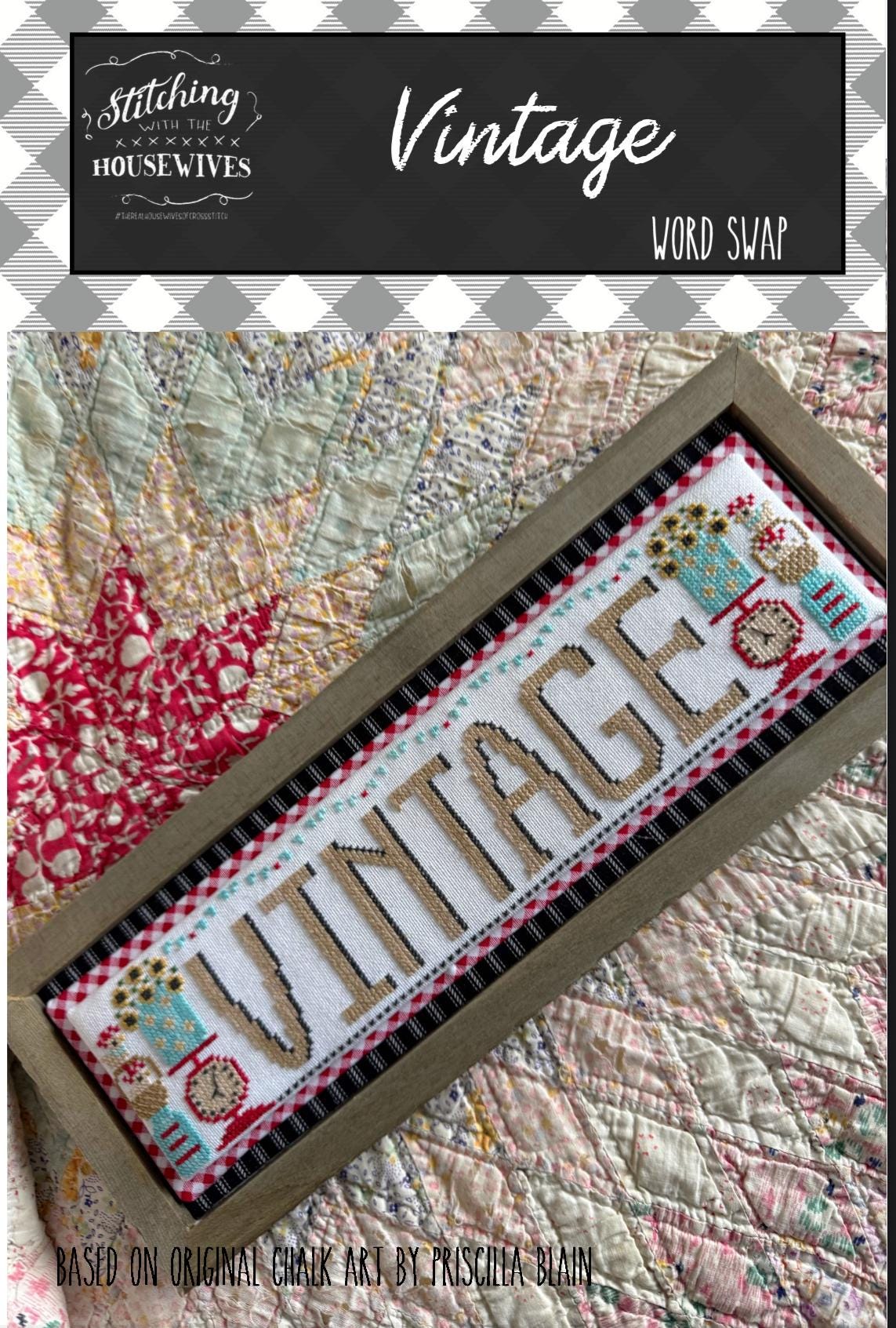 Vintage Word Swap by Stitching with the Housewives - Cross Stitch Paper Pattern
