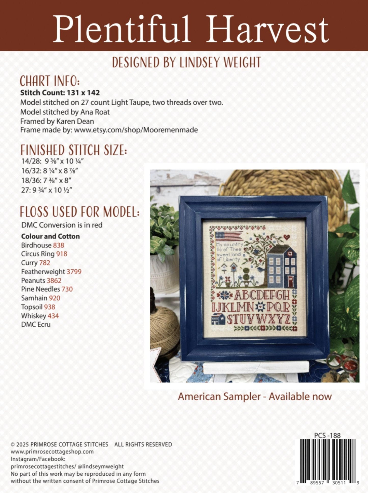 Plentiful Harvest by Primrose Cottage Stitches - Cross Stitch Paper Pattern