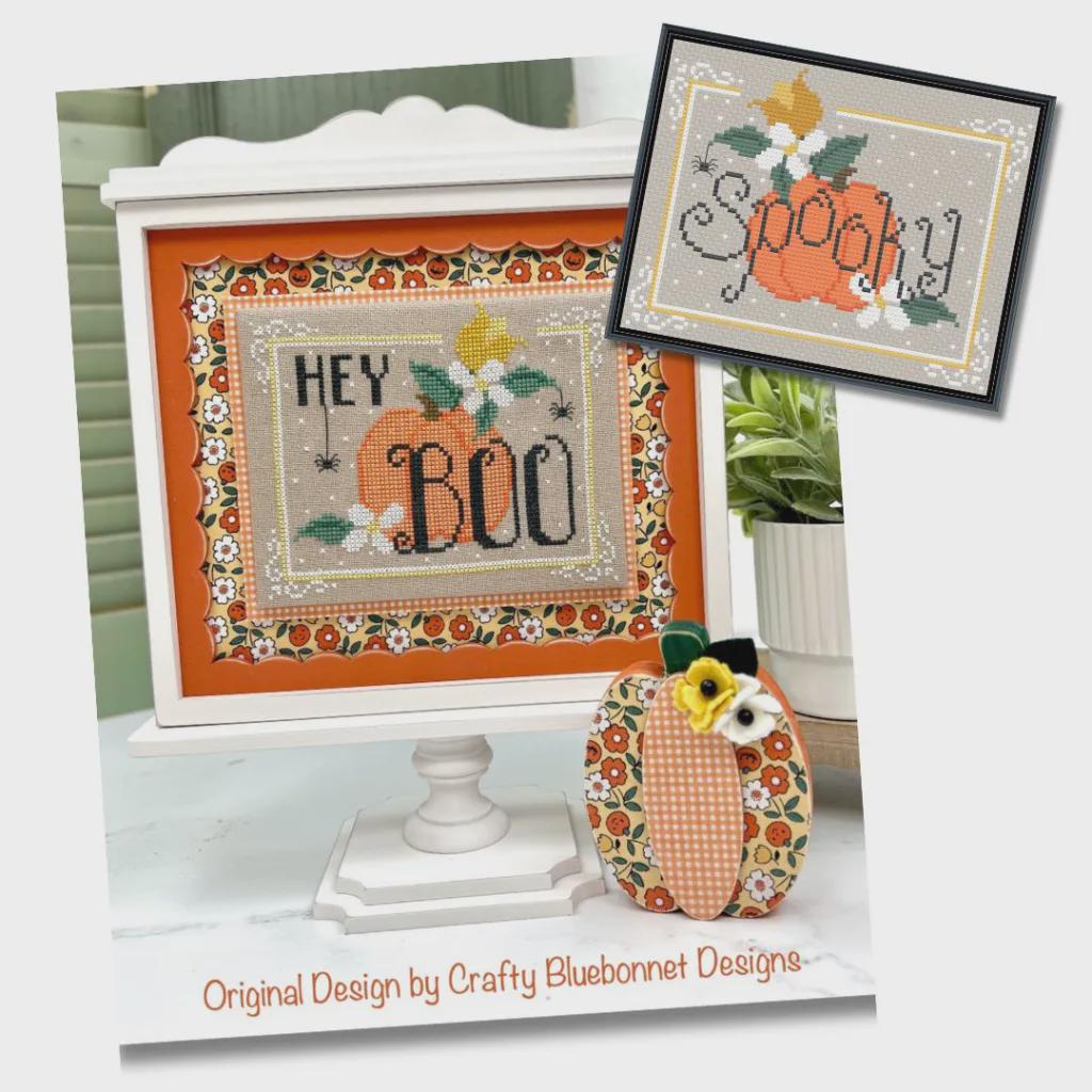 Hey Boo (and "Spooky companion) by Crafty Bluebonnet Designs - Cross Stitch Paper Pattern