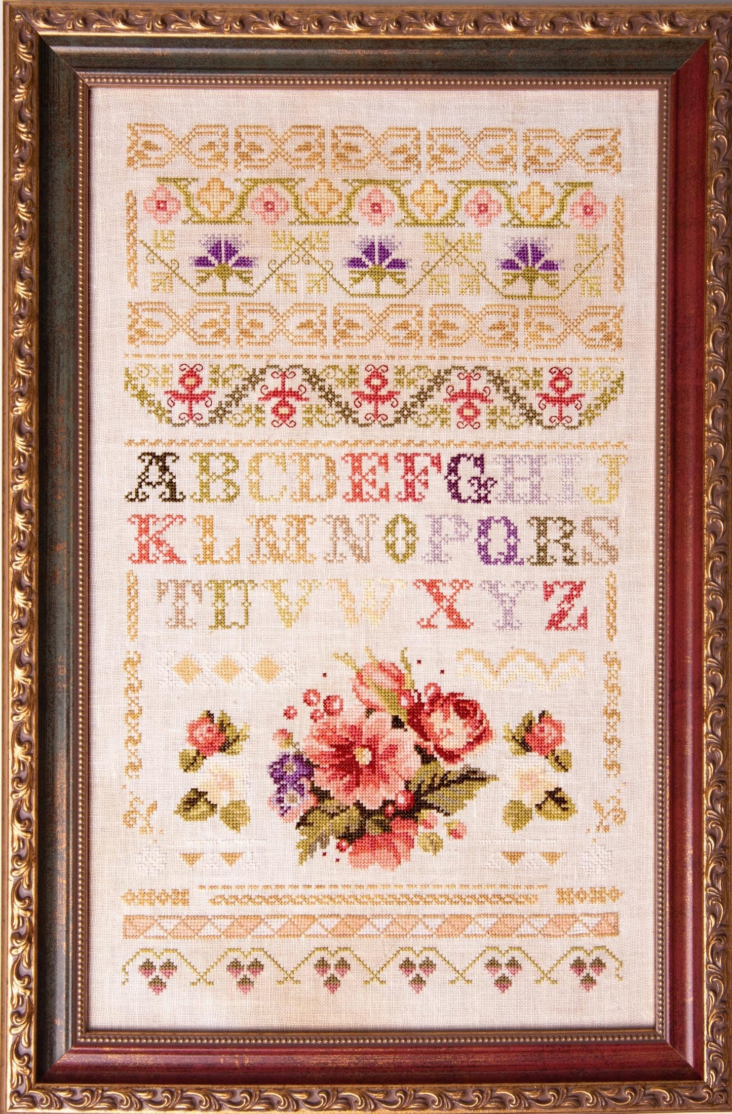 Floral Band Sampler by Samplers and Primitives - Cross Stitch Paper Pattern