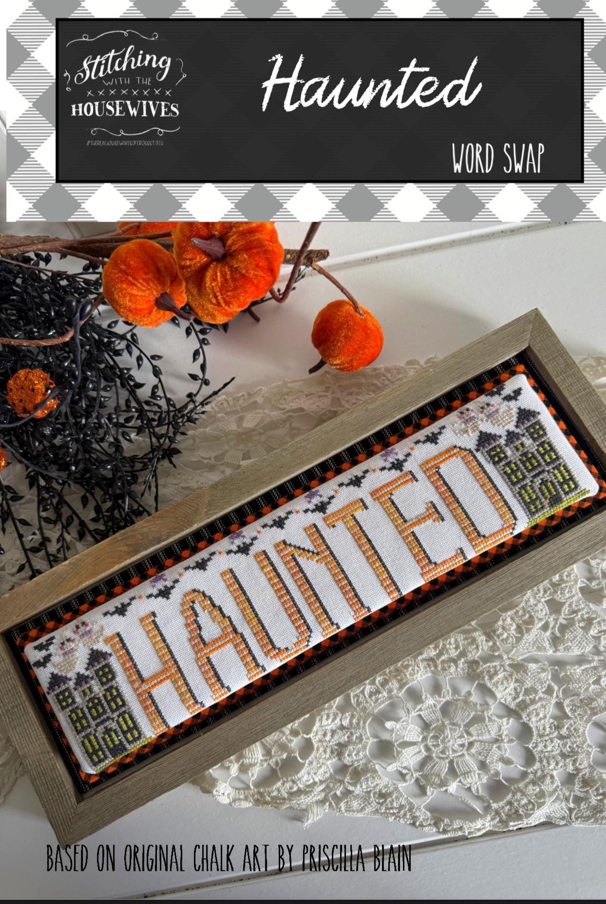Haunted Word Swap by Stitching with the Housewives - Cross Stitch Paper Pattern