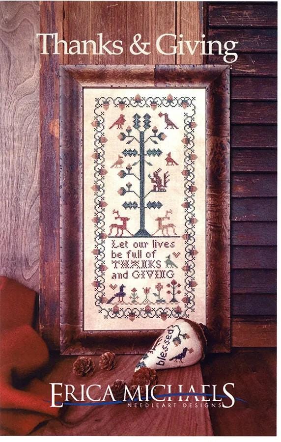 Thanks & Giving by Erica Michaels - Cross Stitch Paper Pattern