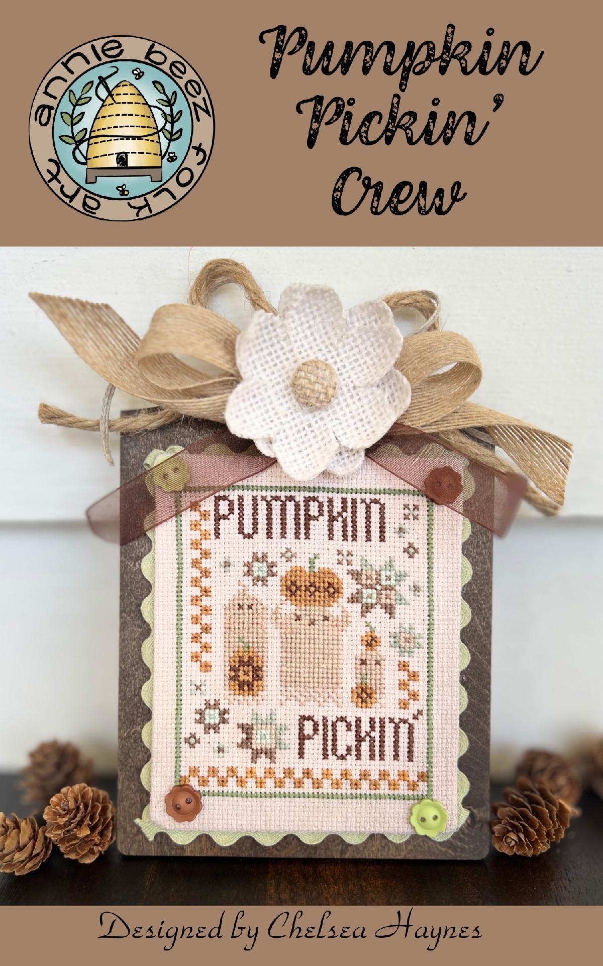 Pumpkin Pickin' Crew by Annie Beez Folk Art - Cross Stitch Paper Pattern