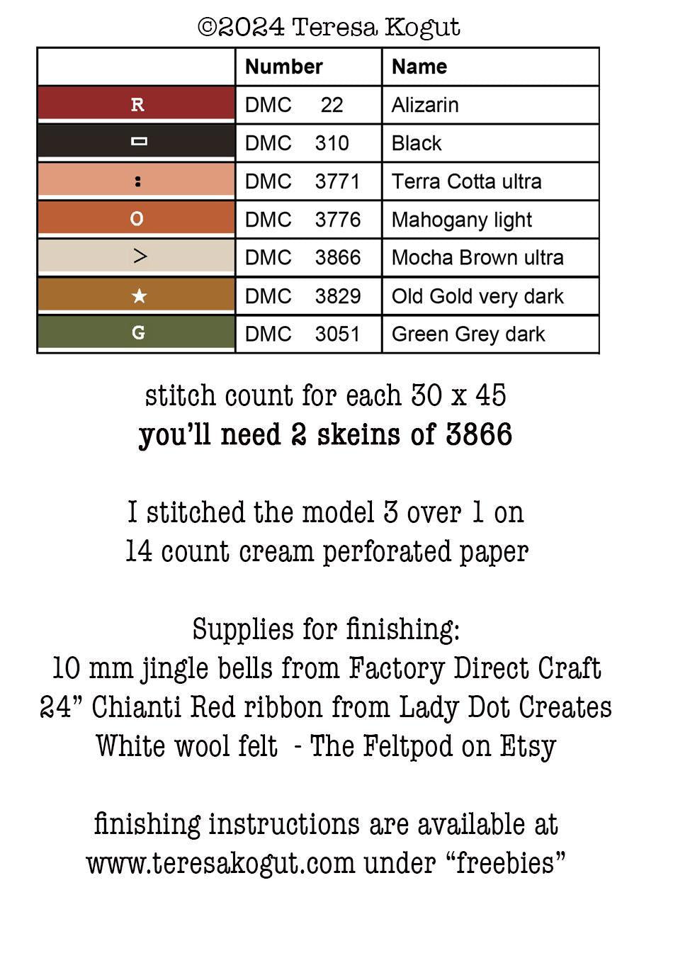 Frosty Garland Ornament - Cross Stitch Paper Pattern