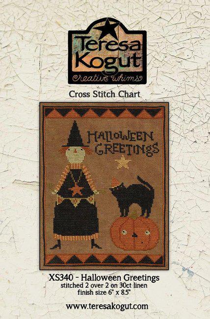Halloween Greetings by Teresa Kogut - Cross Stitch Paper Pattern