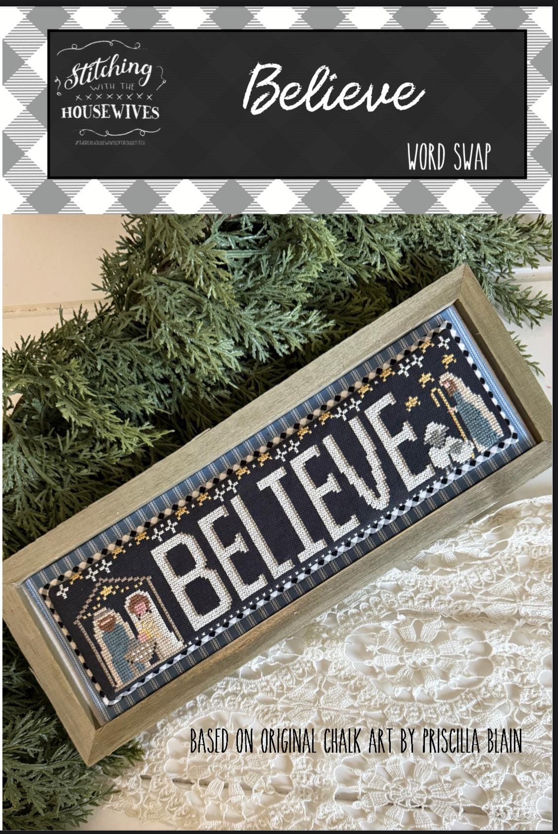 Believe Word Swap by Stitching With The Housewives - Cross Stitch Paper Pattern
