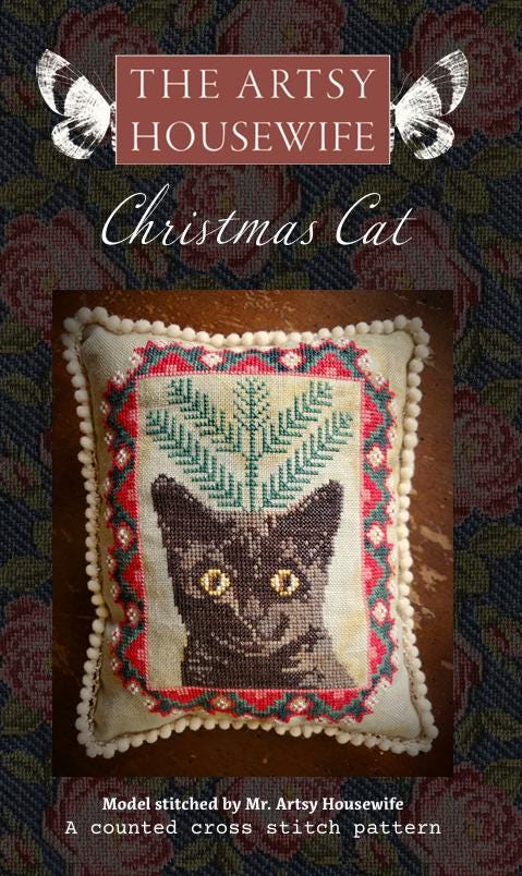 Christmas Cat by The Artsy Housewife - Cross Stitch Paper Pattern