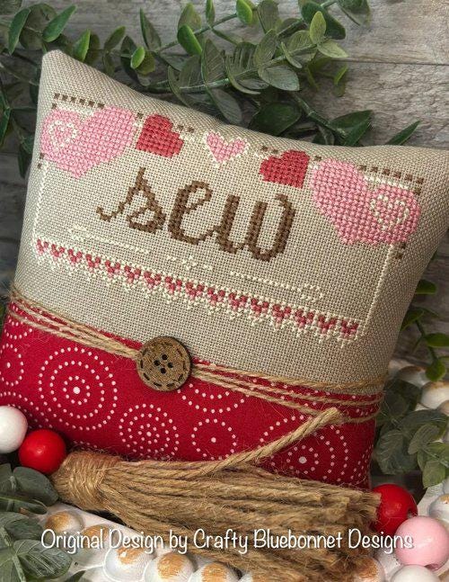 Sew Hearts by Crafty Bluebonnet Designs - Cross Stitch Paper Pattern