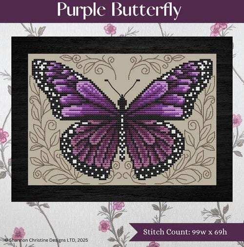 Purple Butterfly - Cross Stitch Paper Pattern