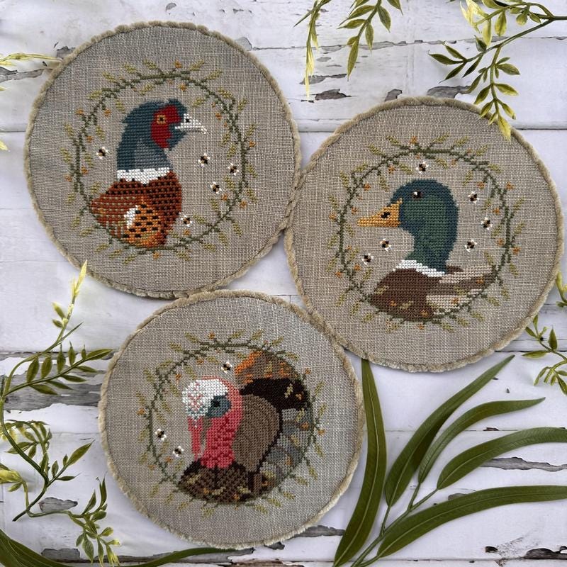 Colorful Birds Trio - Cross Stitch Paper Pattern