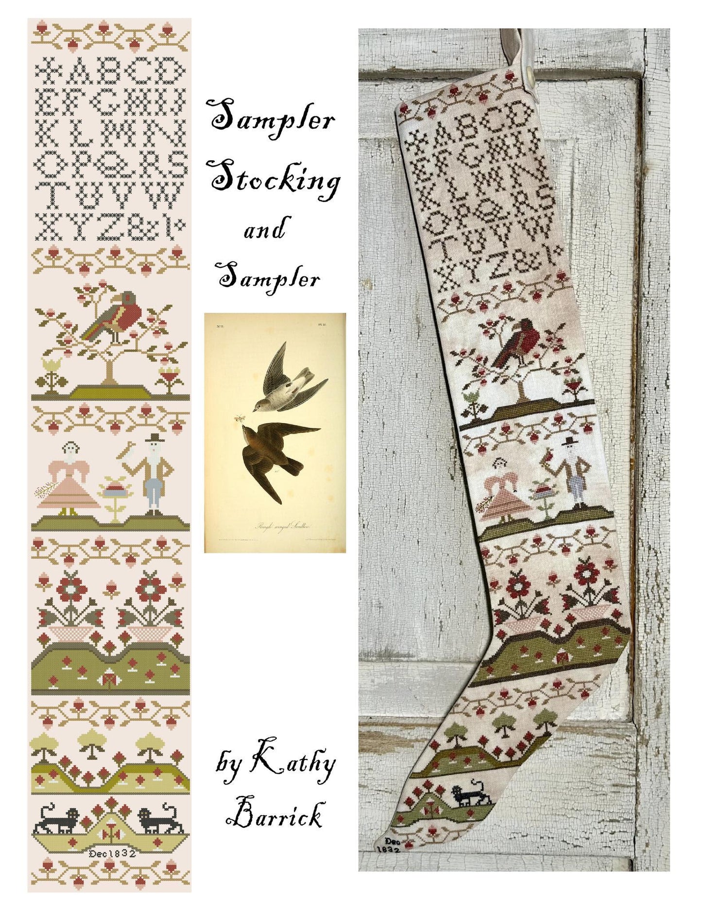 Sampler Stocking and Sampler - Cross Stitch Paper Pattern