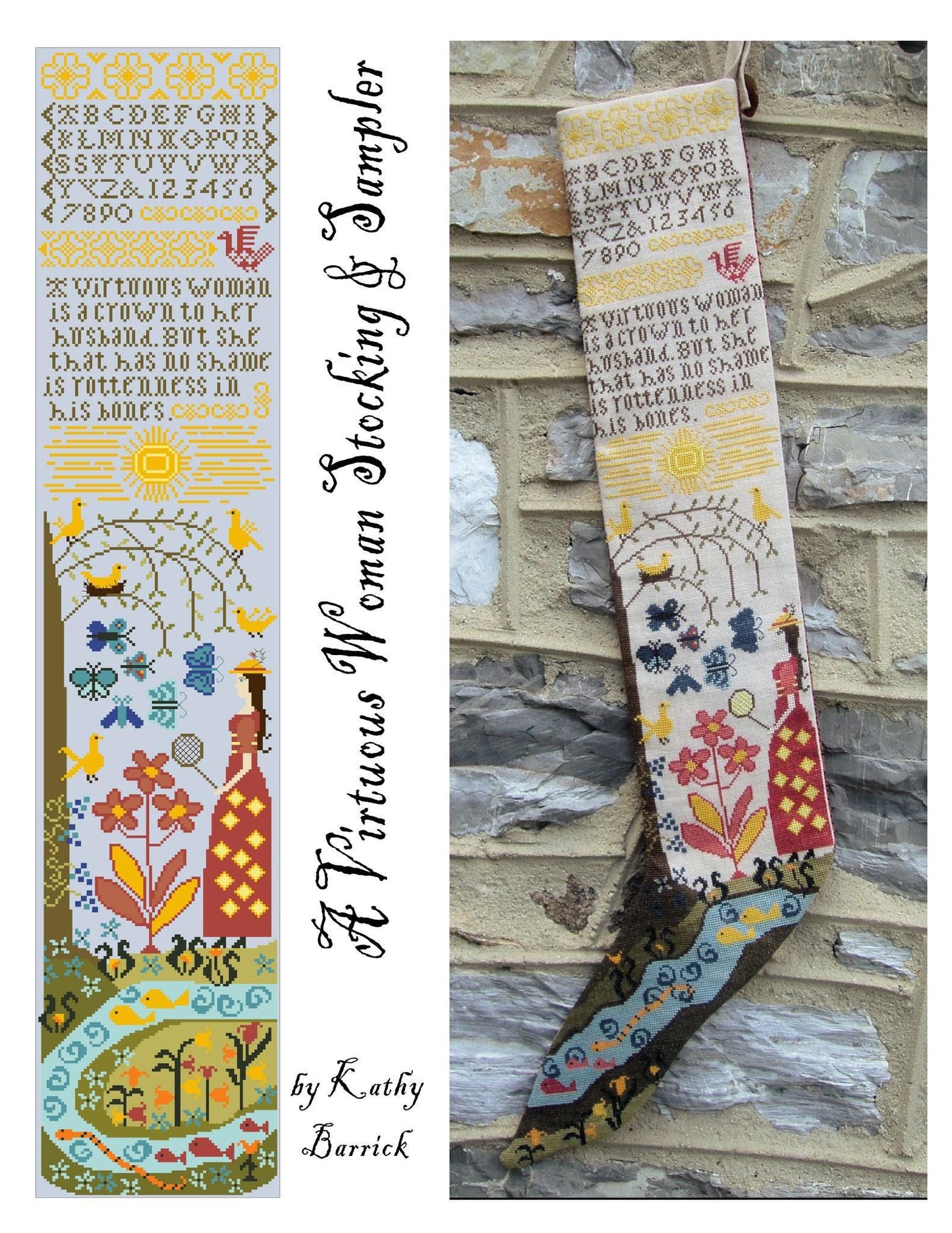 A Virtuous Woman Stocking & Sampler - Cross Stitch Paper Pattern