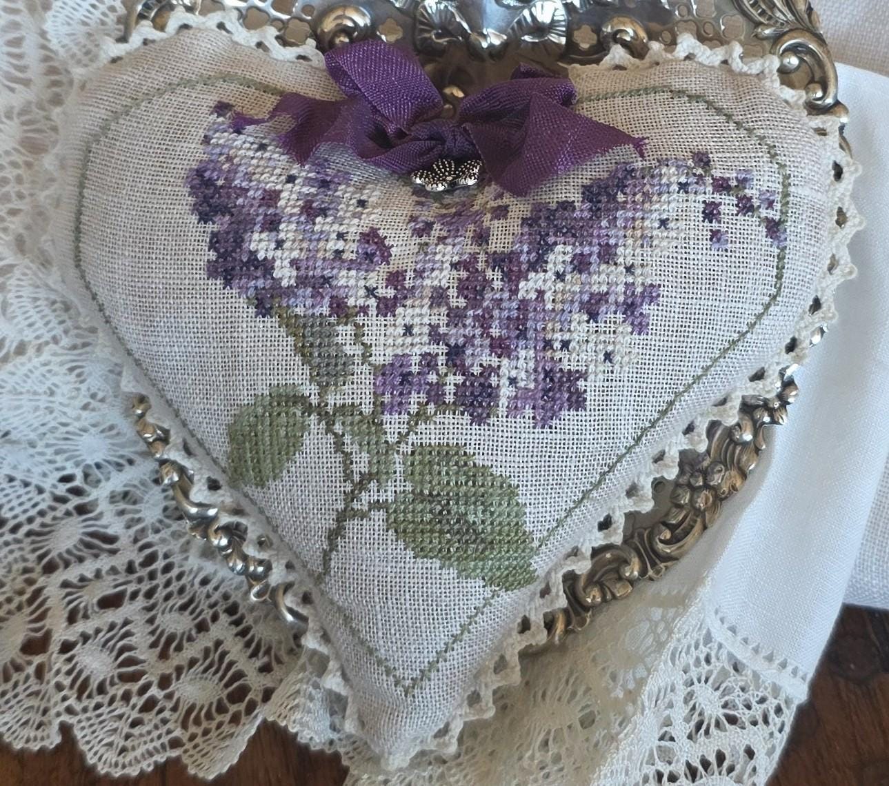 PREORDER! Lilac Heart Kit by Samplers Not Forgotten - 2026 Nashville Needlework Market