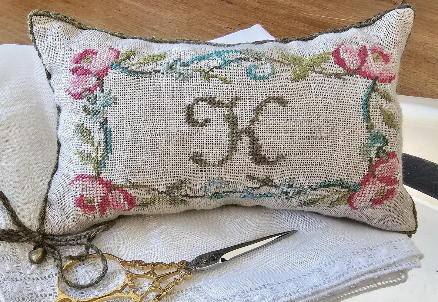 PREORDER! Roses and Scrolls Kit by Samplers Not Forgotten - 2026 Nashville Needlework Market