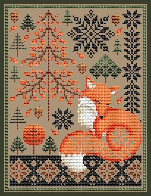 Autumn Fox - Cross Stitch Paper Pattern