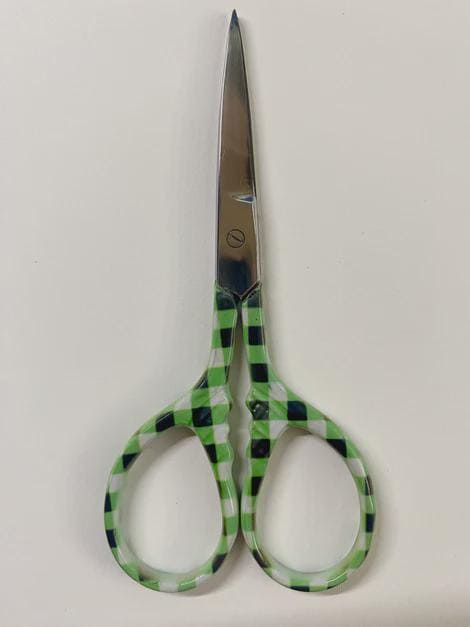 Scissors - 3 1/2" - Green Gingham