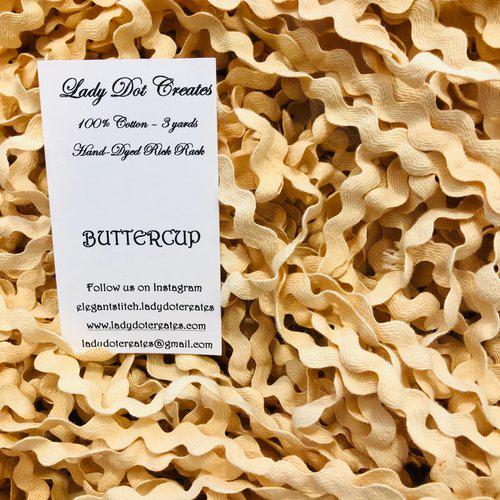 Buttercup Rick Rack Trim (3 yards) - 1/2 inch - Lady Dot Creates