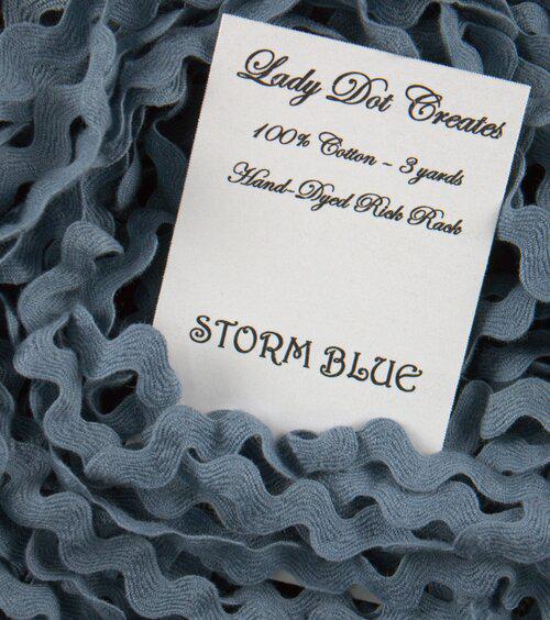 Storm Blue Rick Rack Trim (3 yards) - 1/2 inch - Lady Dot Creates