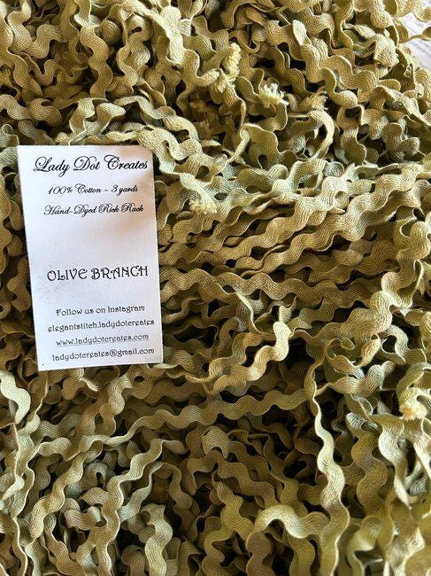 Olive Branch Rick Rack Trim (3 yards) - 1/2 inch - Lady Dot Creates