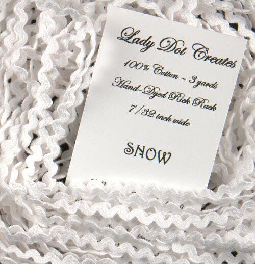 Snow Rick Rack Trim (3 yards) - 7/32 inch - Lady Dot Creates