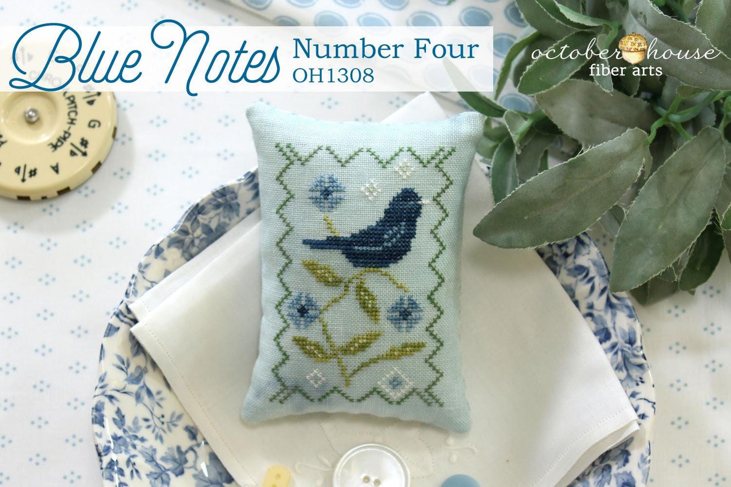 Blue Notes - Number Four - by October House Fiber Arts - Cross Stitch Paper Pattern