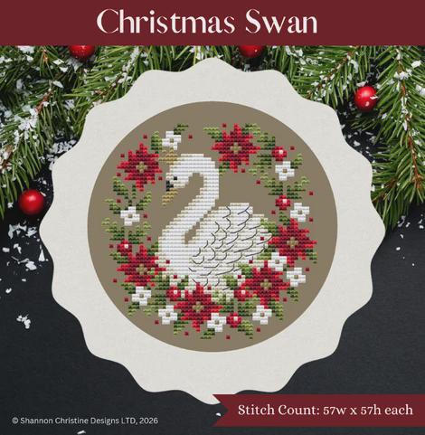 Christmas Swan by Shannon Christine (PRE-ORDER) - Cross Stitch Paper Pattern